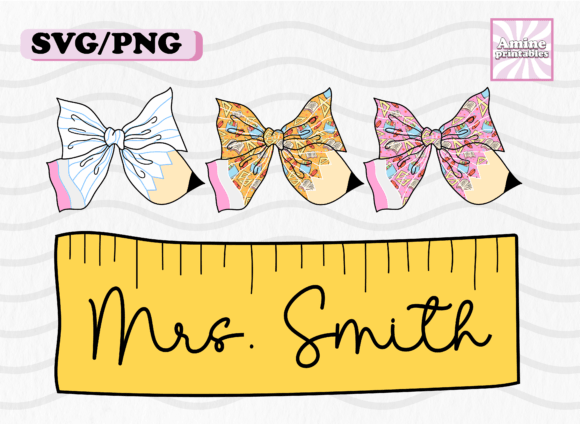 Coquette Pencil Teacher Graphics for Crafts