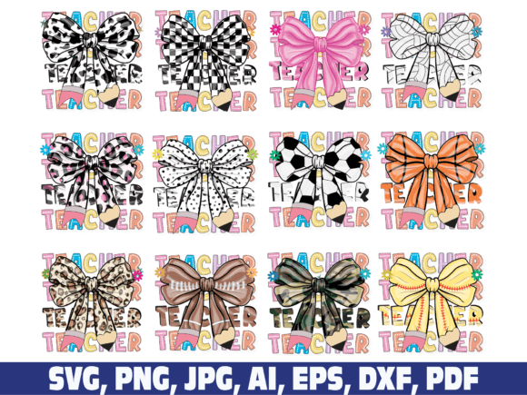 Coquette Teacher Bundle: Retro Graphics for Crafts