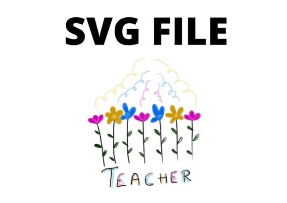 Flower Colorful Teacher SVG: Graphics for Crafts