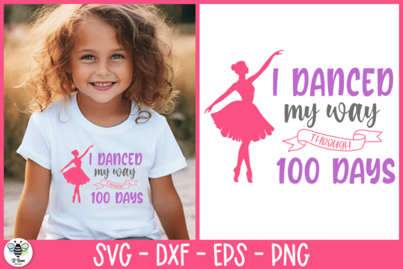 Graphics for Crafts: 100 Days of School SVG Ballerina SVG