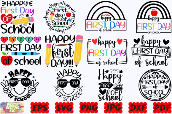 Happy First Day of School SVG: Graphics for Crafts
