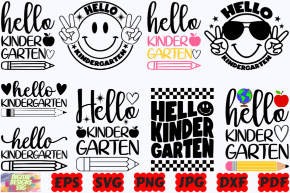 Hello Kindergarten SVG for Crafts & Graphics