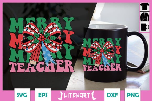 Merry Teacher Christmas SVG: Graphics for Crafts