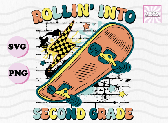 Second Grade Skating SVG: Retro Graphics & Crafts