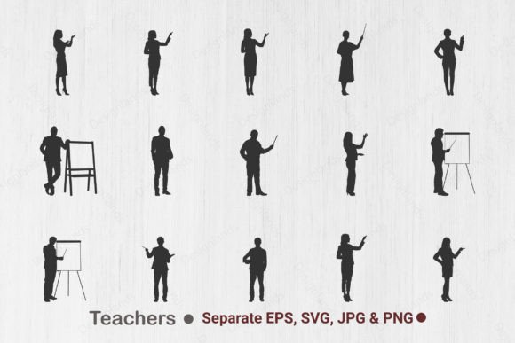 Teacher Svg Silhouettes: Graphics for Crafts