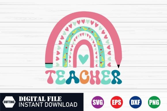 Teacher SVG & T-Shirt Design: Graphics for Crafts